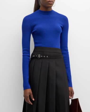 Burberry Fitted Mock-Neck Cashmere Sweater