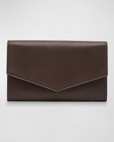 THE ROW Envelope Large Crossbody in Natural Nappa Saddle Leather