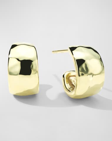 Ippolita Classico Huggie Hammered Hoop Earrings in 18K Gold