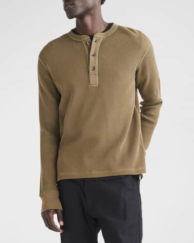 Rag & Bone Men's Garment-Dyed Waffle Henley Shirt