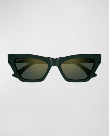 Cartier Logo Acetate Cat-Eye Sunglasses
