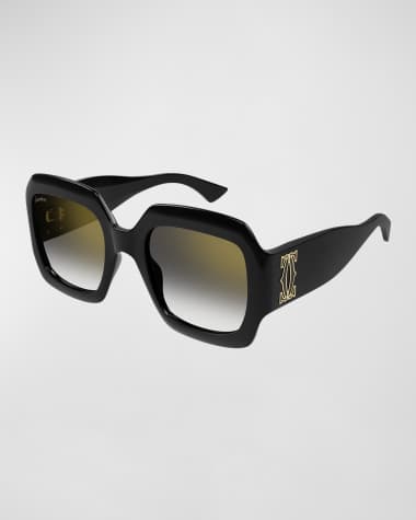 Cartier Monogram Acetate Square Sunglasses