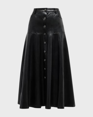 Cinq a Sept Veena Vegan Leather Midi Skirt