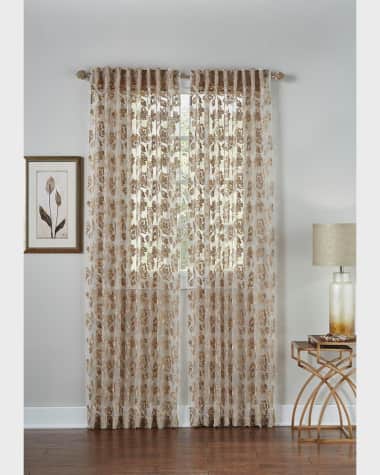 Cloud 9 Design Bella Floral-Embroidered Sheer Curtain Panel, 96"