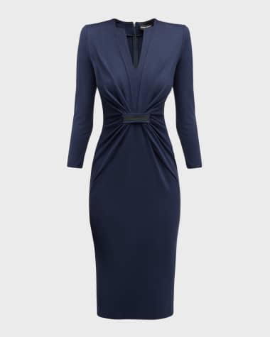 Giorgio Armani Tab Front Jersey Dress