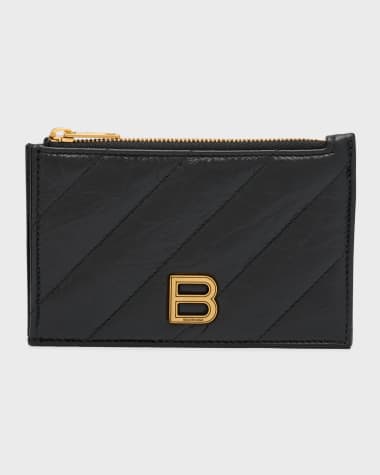 Balenciaga Crush Long Coin And Card Holder Quilted