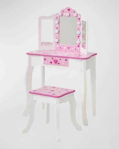 Teamson Kids Girl's Little Princess Gisele Vanity W/ LED Lights