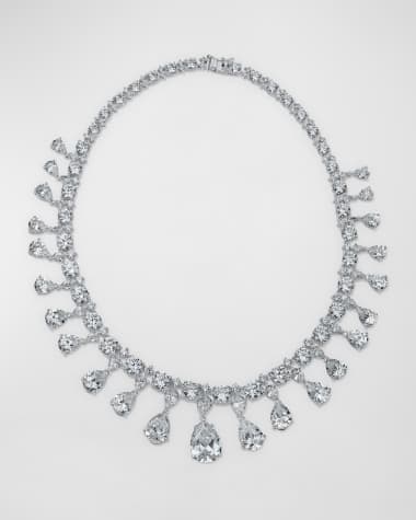 Golconda by Kenneth Jay Lane Vanderbilt Multi-Cut Cubic Zirconia Statement Necklace