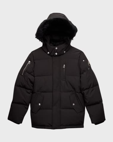 Moose Knuckles Kid's Puffer Shearling Coat, Size XS-XL