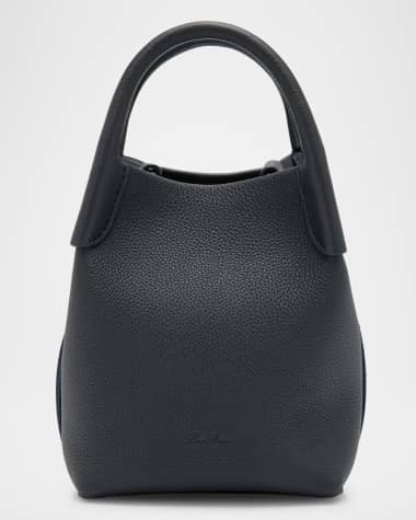 Loro Piana Bale Micro Grain Leather Crossbody Bag