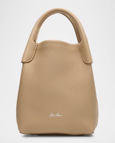 Loro Piana Bale Micro Grain Leather Crossbody Bag