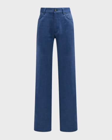 ZEGNA Men's Straight-Fit Denim Twill 5-Pocket Pants