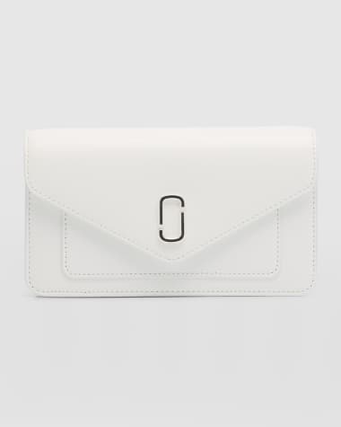 The Snapshot of Marc Jacobs - White leather rectangular bag with crocodile  print and metal chain for women