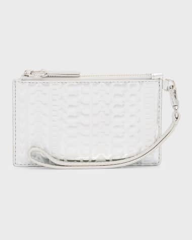 Marc Jacobs The Monogram Metallic Top Zip Wristlet Wallet