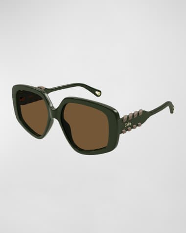 Chloe Acetate Rectangle Sunglasses