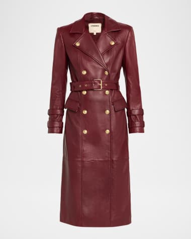 L'Agence Celina Leather Trench Coat
