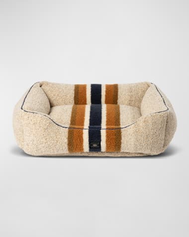 Shinola 30" Striped Sherpa Pet Kuddle Bed