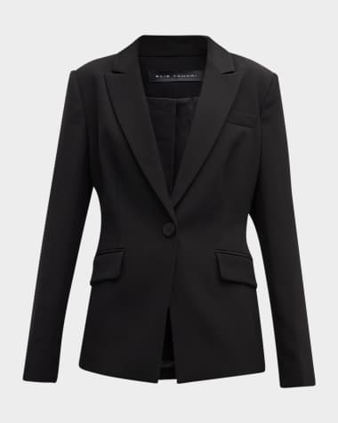 Elie Tahari The Sylvie Peak-Lapel Single-Button Blazer