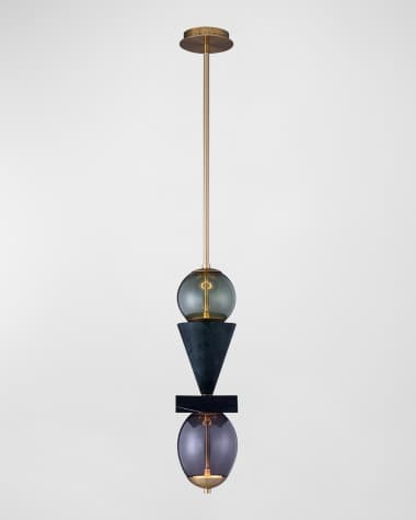 Allegri Crystal by Kalco Lighting Demi Green Marble LED Mini Pendant Light