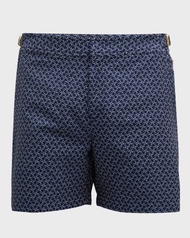Orlebar Brown Men's Bulldog Geometric Orb Jacquard Swim Shorts