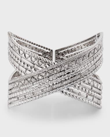 Etho Maria 18K White Gold Diamond Bangle Bracelet