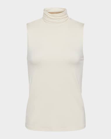 L'Agence Ceci Sleeveless Turtleneck Top