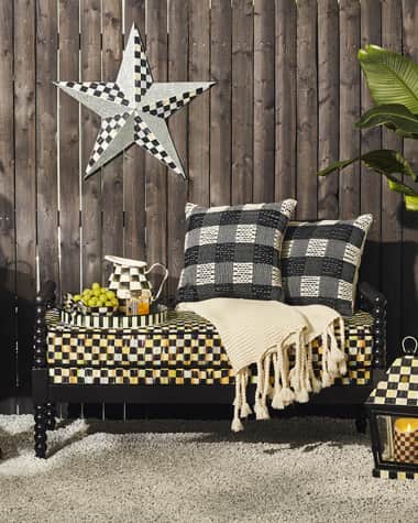 MacKenzie-Childs Spindle Check Outdoor Bench