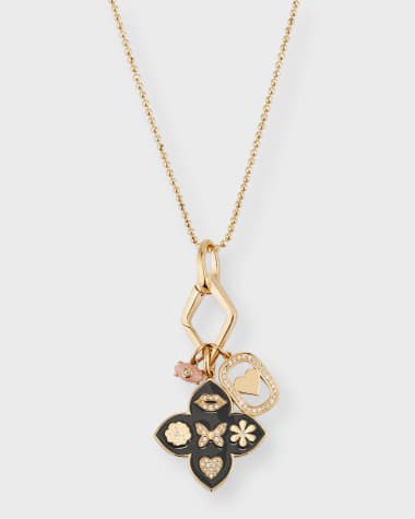 Diamond Clover 5 Station Drop Necklace, Pampillonia Jewelers