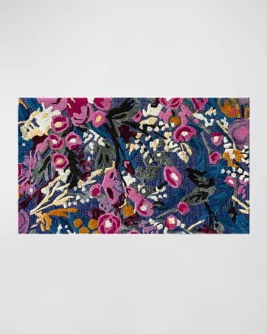 MacKenzie-Childs Aurora Floral Royal Rug, 2' x 4'