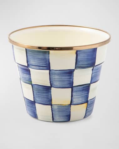 MacKenzie-Childs Royal Check Enamel Small Garden Pot