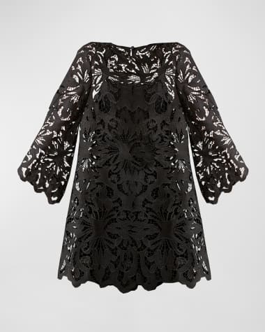 Mestiza New York Long-Sleeve Sheer Lace Mini Dress