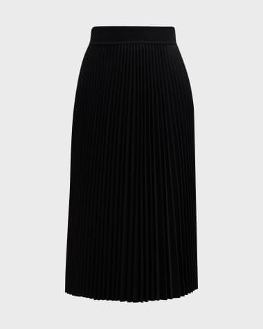 Theory Pleated Flannel Combo Midi Skirt