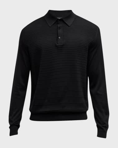 Stefano Ricci Men's Silk Ribbed Polo Shirt