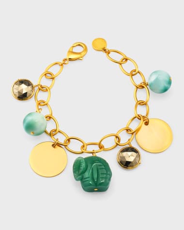NEST Jewelry Jade Elephant Charm Bracelet