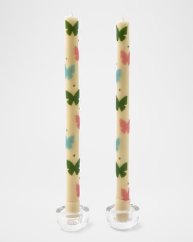 MacKenzie-Childs Butterfly Pastel Dinner Candles, Set of 2