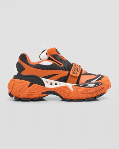 Men s Designer Orange Sneakers Neiman Marcus