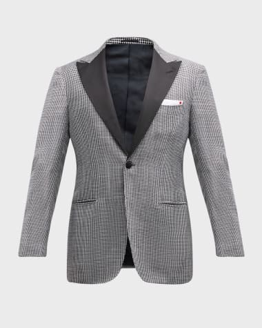 Kiton Men's Check Cashmere-Wool Dinner Jacket