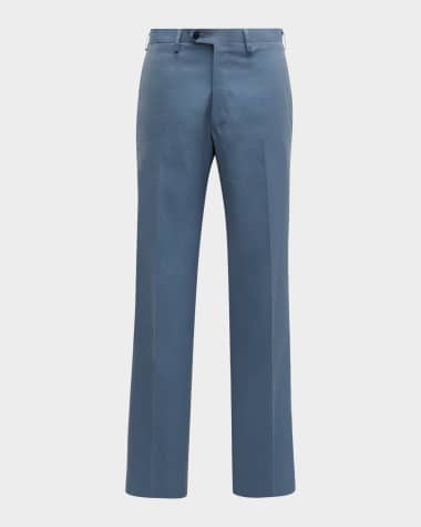 Kiton Men's Flat-Front Twill Pants