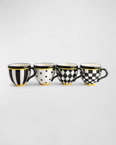 MacKenzie-Childs Courtly Mugs, Set of 4