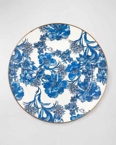 Set Of 4 Rustic Charger Plates - Cobalt Blue Decorative Dinner Plate Chargers - View #3