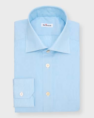 Kiton Men's Fine Stripe Cotton Dress Shirt