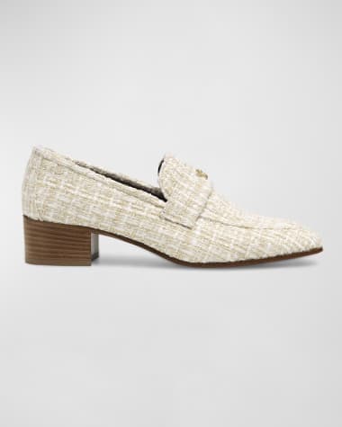 Bougeotte Tweed Slip-On Heeled Loafers