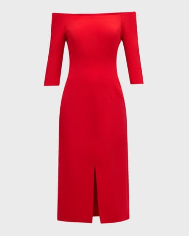 Carolina Herrera Off-Shoulder Midi Dress