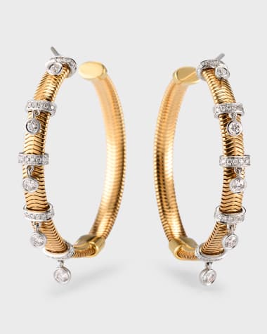 Anita Ko 18K White Gold Extra Large Diamond Safety Pin Earring, Single  (Left)