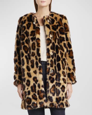 Alabama Muse Kate Leopard-Print Faux Fur Coat