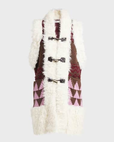 Alabama Muse Sweater-Knit Faux Fur Vest