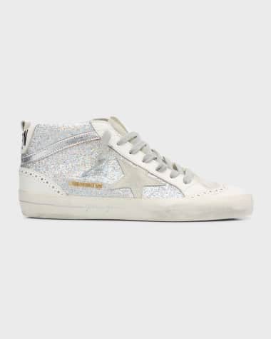 Golden Goose Midstar Iridescent Glitter Wing-Tip Sneakers