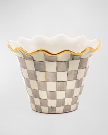MacKenzie-Childs Sterling Check Garden Pot