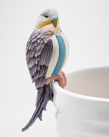 MacKenzie-Childs Blue Parakeet Pot Climber