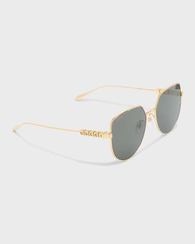 Gucci Logo Metal Butterfly Sunglasses
